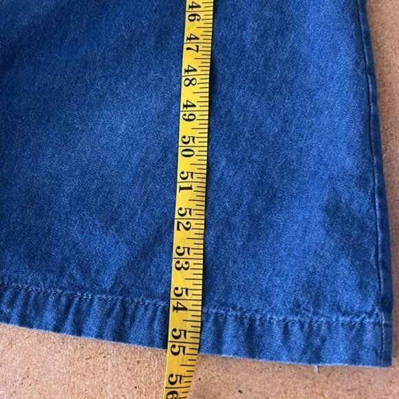 Gotcha Covered Vintage Denim Button-Up Midi Dress w/ Elastic Waist & Pockets 12 - Picture 7 of 11